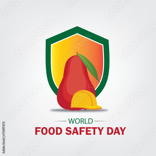 World Food Safety Day vector graphic is great for World Food Safety Day celebrations. flat design. flyer design. flat illustration. Simple and Elegant Design	