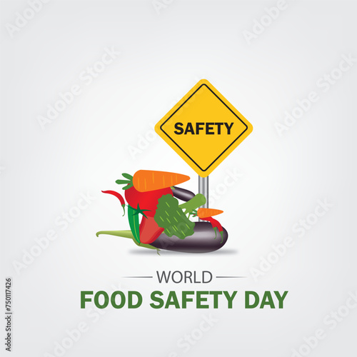 World Food Safety Day vector graphic is great for World Food Safety Day celebrations. flat design. flyer design. flat illustration. Simple and Elegant Design	