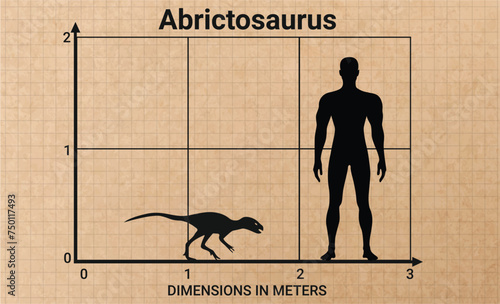 Comparing the size of Abrictosaurus to the average adult human male (1.8 meters)	