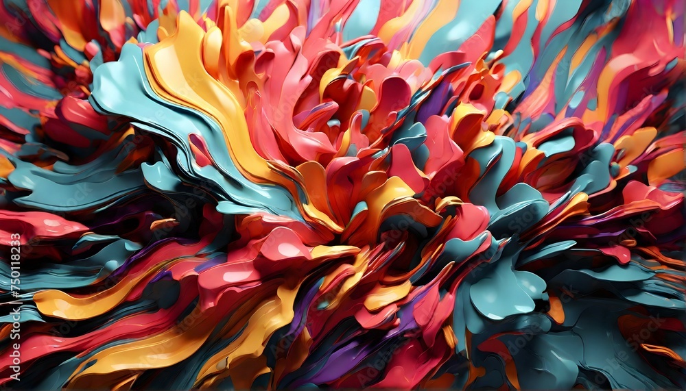 abstract colorful splash 3d background generative ai background