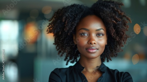 African American Professional Woman in Corporate Office Generative AI