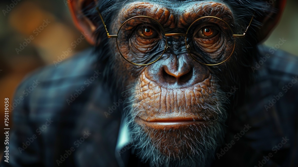 Anthropomorphic Chimp Business Concept Generative AI