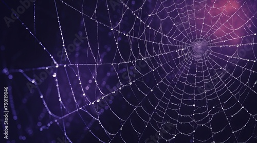 A hauntingly beautiful spider web adds a touch of fright to Halloween decor.