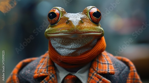 Anthropomorphic Frog Business Concept Generative AI
