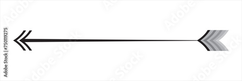 Straight line with point on start and arrow on finish. Symbol of direction, aim, target, path, easy challenge, fast way, ideal plan isolated on white background. Vector file illustration