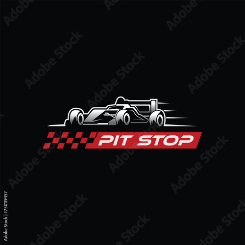 vector illustratin of a racing car at a pit stop