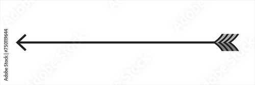 Straight line with point on start and arrow on finish. Symbol of direction, aim, target, path, easy challenge, fast way, ideal plan isolated on white background. Vector file illustration