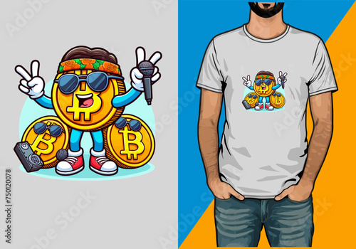 Bitcoin T-Shirt Design, Cryptocurrency T-Shirt Design