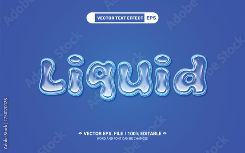 Liquid 3d editable vector text style effect