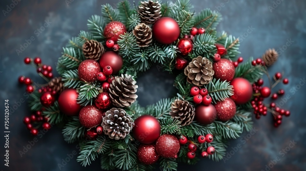 Festive Christmas Wreath for Holiday Decor Generative AI