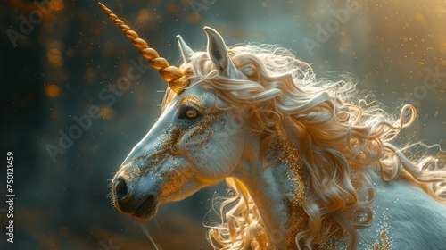 Mythical Enhanced Human-Like Unicorn in a Fairytale Setting Generative AI
