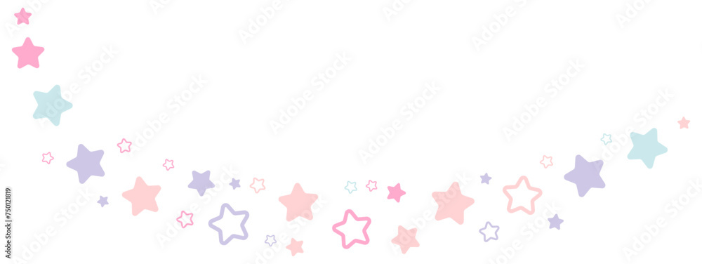 Pastel stars line simple. Vector illustration.	