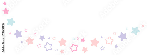 Pastel stars line simple. Vector illustration.	