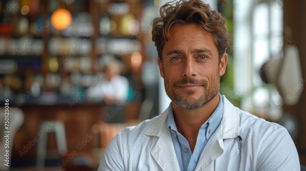 Male Psychiatrist in Professional Setting with Copy Space Generative AI Male Psychiatrist in Professional Setting with Copy Space Generative AI