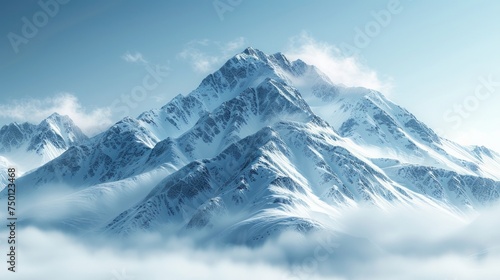 Winter Wonderland  Snow-covered Mountains for the Holidays Generative AI