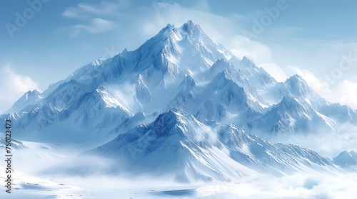 Winter Wonderland: Snow-covered Mountains for the Holidays Generative AI © Alex