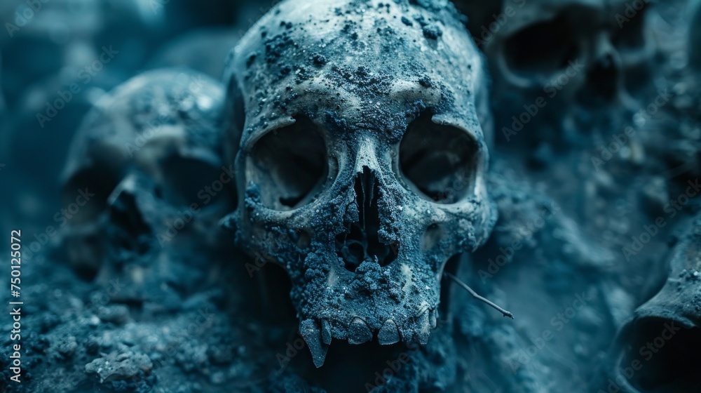 Dark and Mysterious Skull Design Background Generative AI Dark and Mysterious Skull Design Background Generative AI