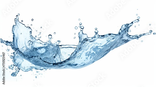 A white background hosts an isolated water splash.
