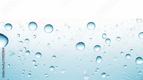 Abstract water droplets stand out against a white backdrop, isolated.