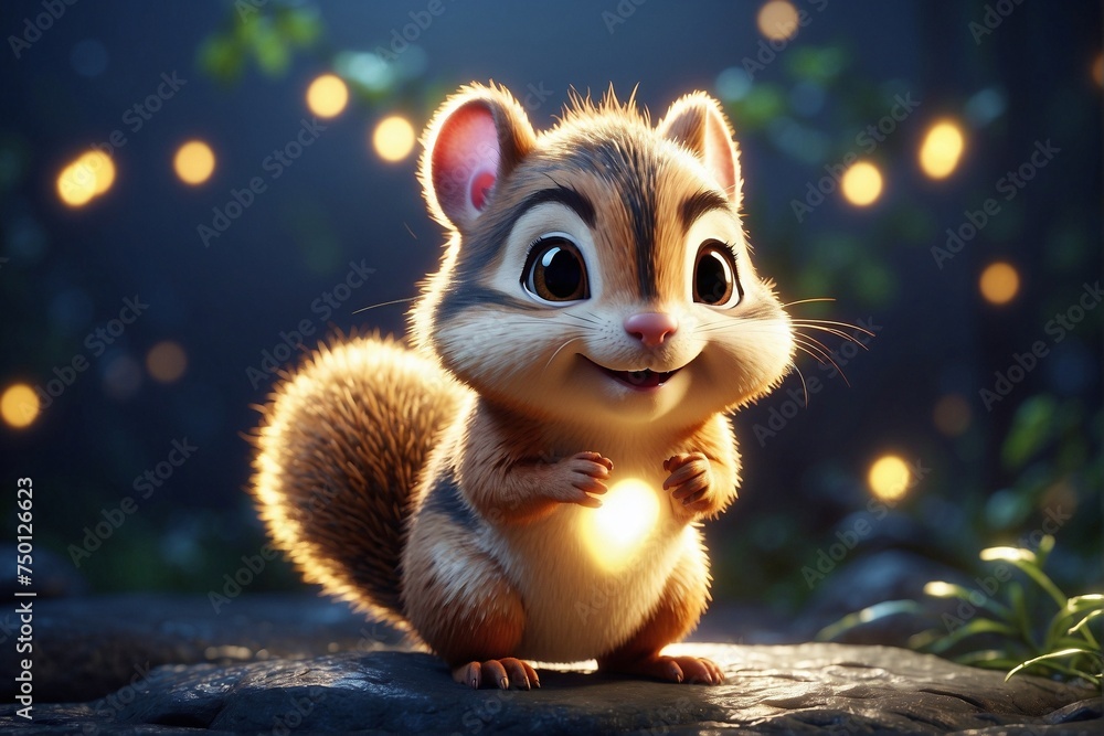 Magical Chipmunk in a Shining Golden Aura Magical Chipmunk in a Shining Golden Aura
