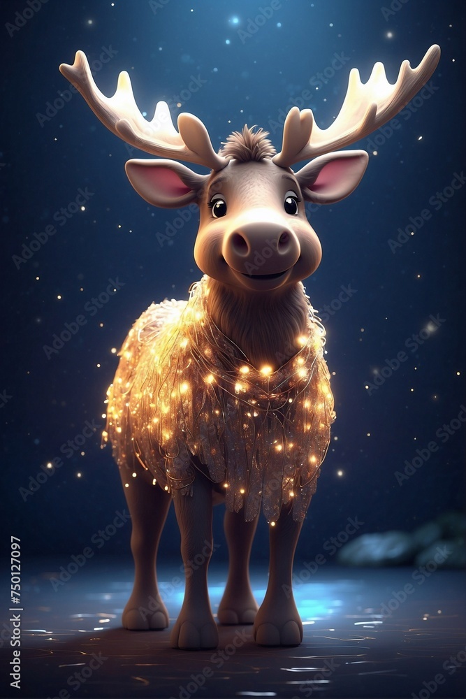 Magical Moose in a Shining Golden Aura Magical Moose in a Shining Golden Aura