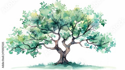 Spring Cherry Blossom Family Tree Illustration Generative AI