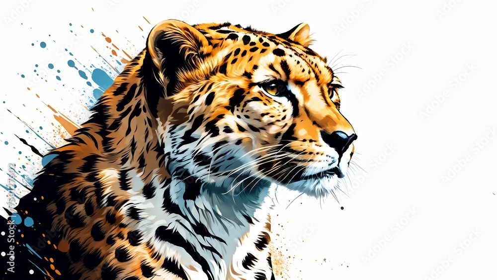 Obraz premium Abstract image of cheetah isolated on white background 