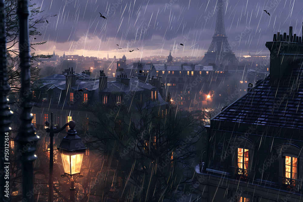 paris on a stormy early evening