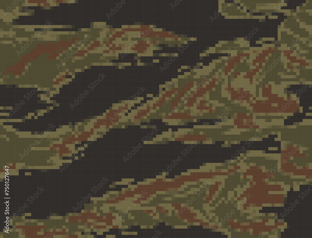 Fototapeta premium pixel camouflage seamless vector pattern, modern fabric texture.