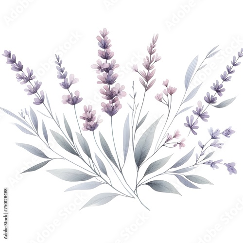 Lavender Flower Bouquet. lavender branches. 