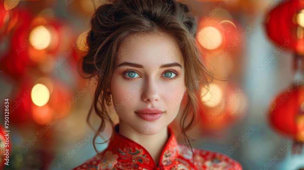 Woman in Traditional Chinese Clothing - Asian Interior Portrait Generative AI Woman in Traditional Chinese Clothing - Asian Interior Portrait Generative AI