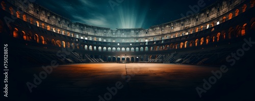 Design of a contemporary sports arena inspired by the Roman colosseum. Concept Architecture, Sports, Contemporary Design, Roman Influence, Arena Design photo
