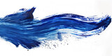 Dark blue ink brush stroke,   Cerulean blue brush splashes isolated on transparent png.