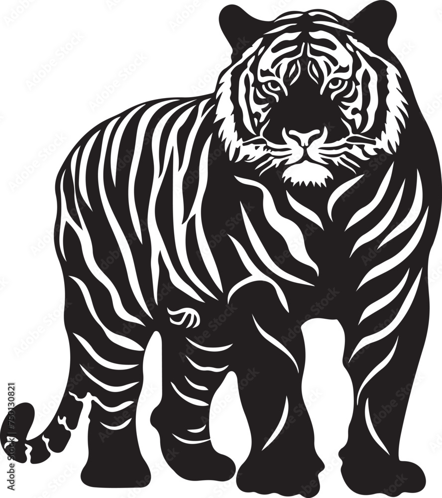 Fototapeta premium tiger silhouette vector illustration
