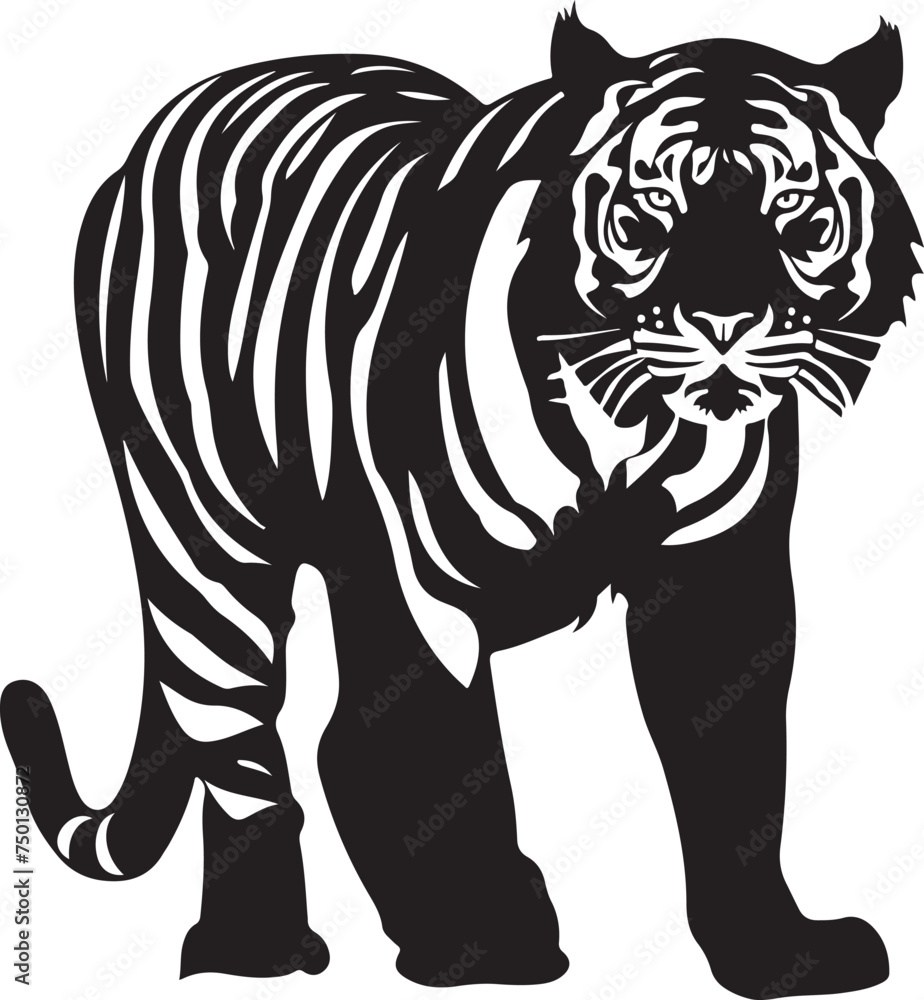 Fototapeta premium tiger silhouette vector illustration