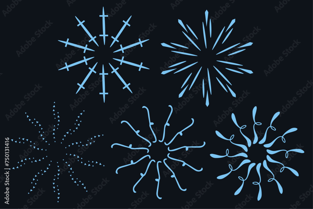 Obraz premium Sunburst vintage retro radial stripes element. Sunburst sunset icon. Set of brutalism figure shapes, minimalist geometric elements, star flower, fireworks frame design. Thin linear sun rays.