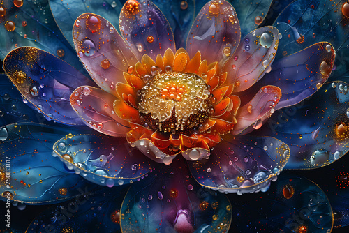 abstract image of a flower with a circle pattern  anahata chakra mandala 