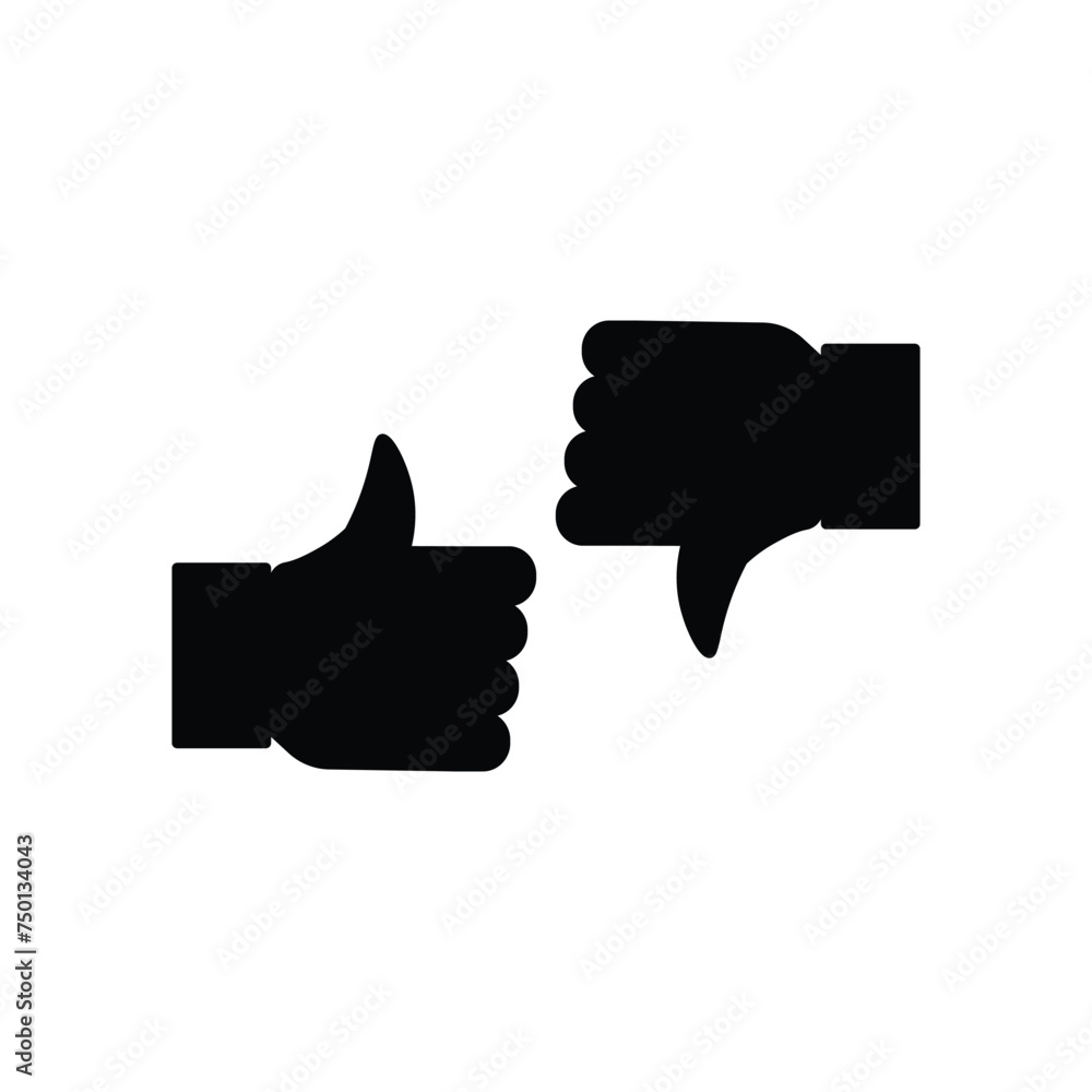 Like and dislike icons set. Thumbs up and thumbs down. Vector illustration.
Like and dislike icons set. Thumbs up and thumbs down. Vector illustration.