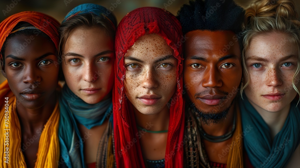 A photo of persons of different races. Concept of tolerance, equality, brotherhood and love. Ai generative. A photo of persons of different races. Concept of tolerance, equality, brotherhood and love. Ai generative.