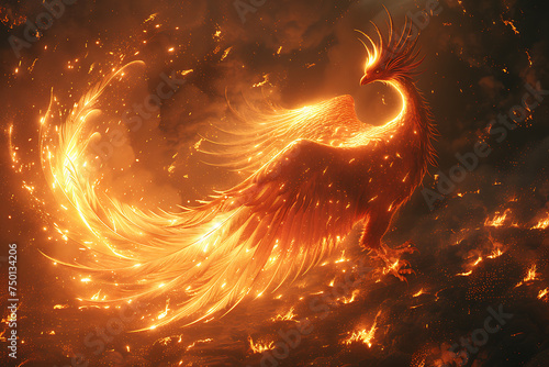 the magical flaming Phoenix bird. who rose from the ashes 