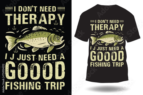 Colorful fishing vintage t shirt design Vector graphic, typographic poster or t-shirt print ready photo