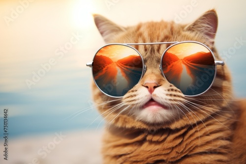 Funny cat in sunglasses © Aida