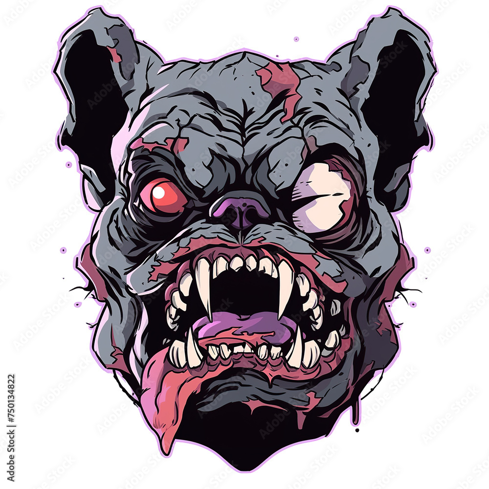 t-shirt design icon zombie bulldog mask logo cartoon character scary t-shirt design icon zombie bulldog mask logo cartoon character scary