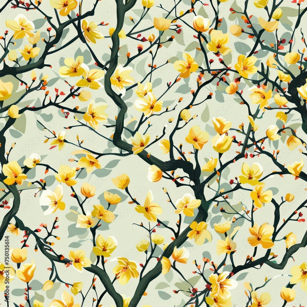 Springtime Patterns for Fabric Seamless designs for textiles illustration Springtime Patterns for Fabric Seamless designs for textiles illustration