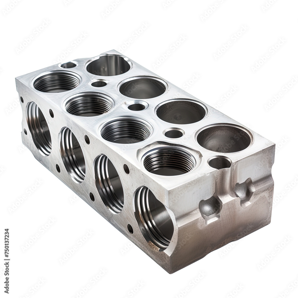 Car cylinder block isolated on white or transparent background