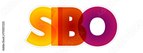 SIBO - Small Intestinal Bacterial Overgrowth is an imbalance of the microorganisms in your gut that maintain healthy digestion, colourful text acronym concept