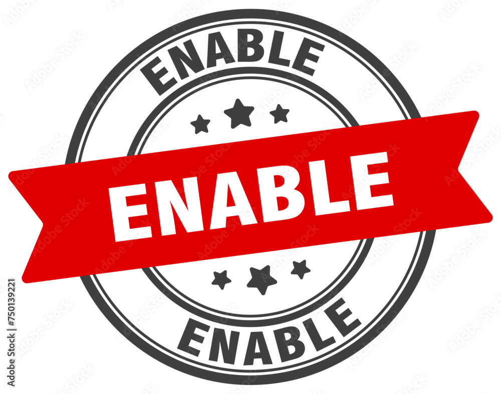 Fototapeta premium enable stamp. enable label on transparent background. round sign