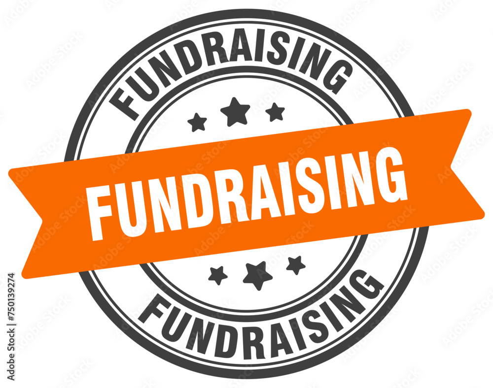 Fototapeta premium fundraising stamp. fundraising label on transparent background. round sign