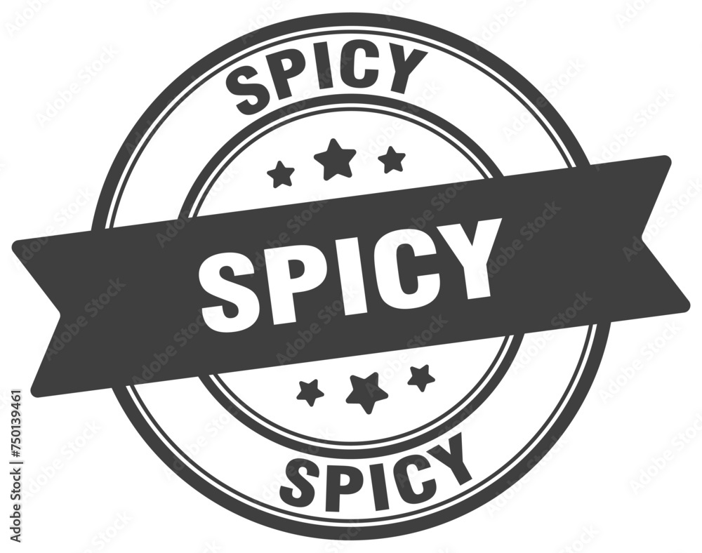 Fototapeta premium spicy stamp. spicy label on transparent background. round sign