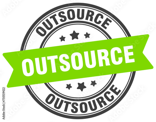 outsource stamp. outsource label on transparent background. round sign